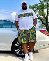 Tropical Art Men's Plus Size T-Shirt & Shorts Suit